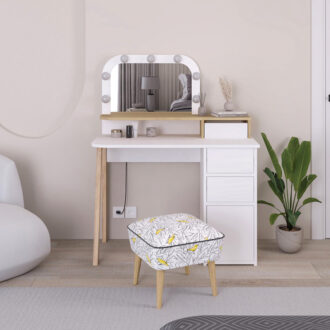 Alternative view of Τουαλέτα με καθρέπτη Avien Megapap με LED χρώμα λευκό - sapphire oak 105x51,1x131εκ.