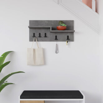 Alternative view of Κρεμάστρα τοίχου Harmon Megapap χρώμα γκρι ρετρό 65x15x31εκ.