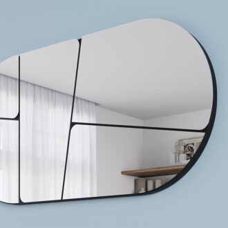 Alternative view of Καθρέπτης τοίχου Otis Megapap χρώμα μαύρο 80x2,2x40εκ.