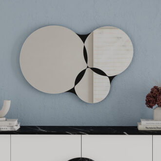 Καθρέπτης τοίχου Gora Megapap χρώμα μαύρο 75,4x2,2x51,2εκ.