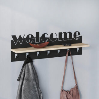 Alternative view of Κρεμάστρα τοίχου Welcome Megapap χρώμα μαύρο - sapphire oak 86x15,2x29εκ.