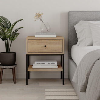 Alternative view of Κομοδίνο Lisa Megapap χρώμα saphhire oak 45x35x56εκ.