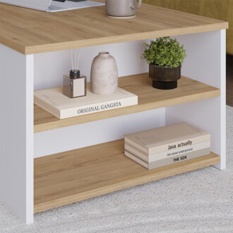 Alternative view of Τραπεζάκι σαλονιού Berg Megapap χρώμα sapphire oak - λευκό 110x60x40εκ.