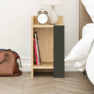Alternative view of Κομοδίνο Elos Megapap χρώμα saphhire oak - silky black 30x31,7x55εκ.