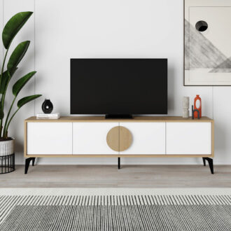 Alternative view of Έπιπλο τηλεόρασης Gora Megapap χρώμα sapphire oak - λευκό 180x35,6x51εκ.