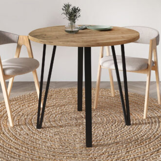 Τραπέζι Xana Megapap χρώμα sepet oak Ø90x77,5εκ.