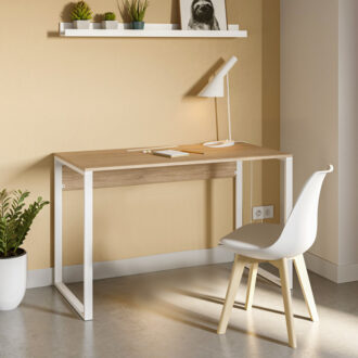 Alternative view of Γραφείο εργασίας Inna Megapap χρώμα sapphire oak - λευκό 100x60x75εκ.