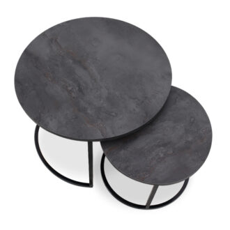 Alternative view of Τραπεζάκι σαλονιού σετ 2 τμχ Gary Megapap Mdf - μεταλλικό χρώμα σκούρο γκρι σκυροδέματος 65x65x44εκ.