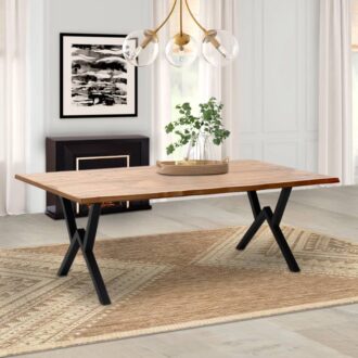 Alternative view of Τραπέζι Walter Megapap Mdf - μεταλλικό χρώμα ακακίας 200x100x75εκ.