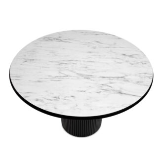 Alternative view of Τραπέζι Borno Megapap χρώμα μαύρο - λευκό εφέ μαρμάρου Ø115x79 εκ.