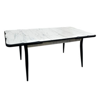 Alternative view of Τραπέζι Karen Megapap επεκτεινόμενο χρώμα λευκό εφέ μαρμάρου - μαύρο 130/160x80x75εκ.