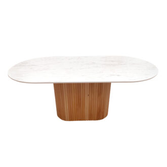 Alternative view of Τραπέζι Borno Megapap χρώμα φυσικό - λευκό εφέ μαρμάρου 180x89x75 εκ.