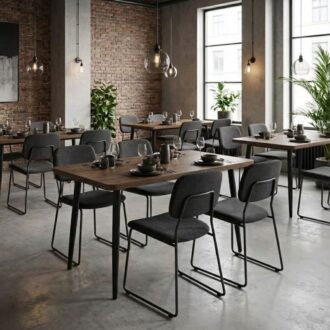 Alternative view of Τραπέζι Levico Megapap Mdf - μεταλλικό χρώμα καπνιστή καρυδιά 130x75x75εκ.