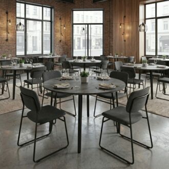 Alternative view of Τραπέζι Zeno Megapap χρώμα σκούρο γκρι σκυροδέματος Ø110x73,5εκ.