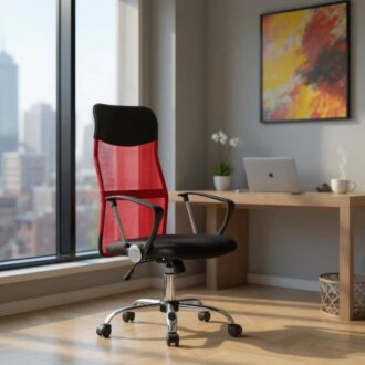 Alternative view of Καρέκλα γραφείου Marco Megapap με ύφασμα Mesh χρώμα κόκκινο - μαύρο 62x59x110/120εκ.