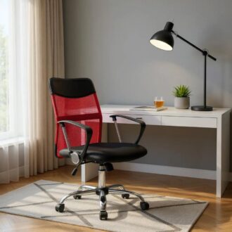 Alternative view of Καρέκλα γραφείου Franco Megapap με ύφασμα Mesh χρώμα κόκκινο - μαύρο 59x57x95/105εκ.