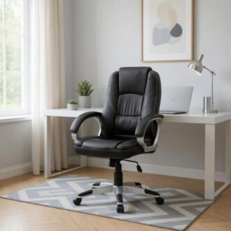 Alternative view of Καρέκλα γραφείου διευθυντική Robie Megapap από τεχνόδερμα χρώμα μαύρο 64x62x108/118εκ.