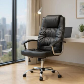 Alternative view of Καρέκλα γραφείου διευθυντική Arial Megapap από τεχνόδερμα χρώμα μαύρο 62x63x112/122εκ.