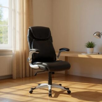 Alternative view of Καρέκλα γραφείου διευθυντική Gustavo Megapap από τεχνόδερμα χρώμα μαύρο 69x65x116/126εκ.