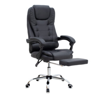 Alternative view of Καρέκλα γραφείου διευθυντική Daria Megapap με υποπόδιο από τεχνόδερμα χρώμα μαύρο 65x65x117/127εκ.