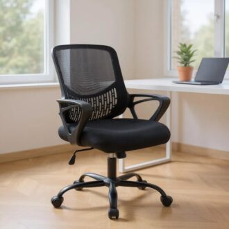 Alternative view of Καρέκλα γραφείου Freda Megapap με ύφασμα Mesh χρώμα μαύρο 65x65x90/100εκ.