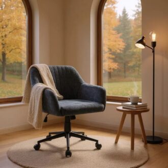 Alternative view of Καρέκλα γραφείου Alice Megapap υφασμάτινη χρώμα ανθρακί 61x61x80/90εκ.