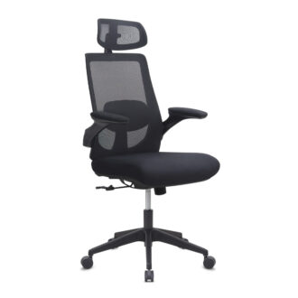 Καρέκλα γραφείου διευθυντική Belora Megapap με ύφασμα Mesh χρώμα μαύρο 63,5x62x117/127εκ.