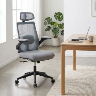 Alternative view of Καρέκλα γραφείου διευθυντική Belora Megapap με ύφασμα Mesh χρώμα γκρι 63,5x62x117/127εκ.