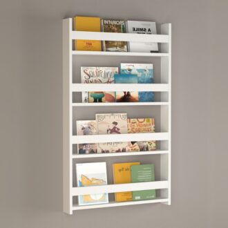 Επιτοίχια βιβλιοθήκη - ραφιέρα Montessori Megapap χρώμα λευκό 74x10x120εκ.