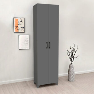 Alternative view of Ντουλάπα - Παπουτσοθήκη Lilly Megapap χρώμα ανθρακί 49x32x178εκ.