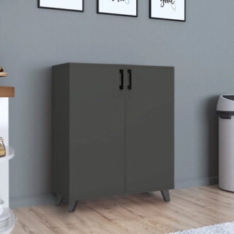 Alternative view of Ντουλάπι κουζίνας/μπάνιου - Παπουτσοθήκη Lilly Megapap χρώμα ανθρακί 72x32,5x88εκ.