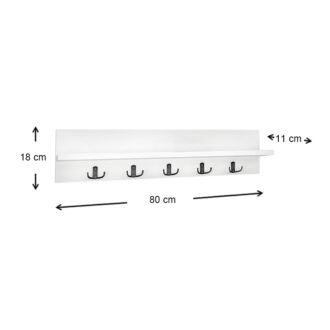 Alternative view of Κρεμάστρα τοίχου Kery Megapap χρώμα λευκό 80x11x18εκ.