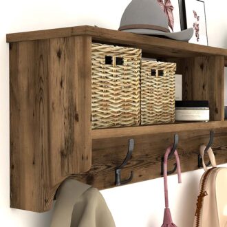 Alternative view of Κρεμάστρα τοίχου Ottila Megapap χρώμα καπνιστή καρυδιά 120x22x37εκ.