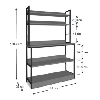 Alternative view of Έπιπλο κουζίνας Foyer Megapap χρώμα μαύρο - ανθρακί 101x36x160,7εκ.