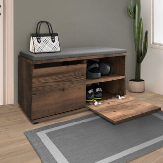 Alternative view of Παπουτσοθήκη Twain Megapap 8 ζευγών χρώμα καπνιστή καρυδιά 80x35x42εκ.