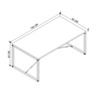 Alternative view of Τραπεζάκι σαλονιού Harte Megapap χρώμα ανθρακί 100x55x42εκ.