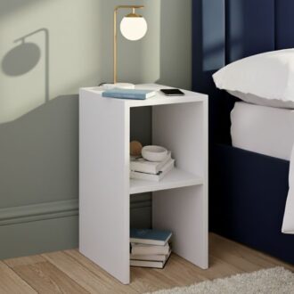 Κομοδίνο - Τραπεζάκι βοηθητικό Tagore Megapap χρώμα λευκό 30x30x60εκ.