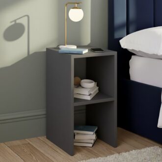 Κομοδίνο - Τραπεζάκι βοηθητικό Tagore Megapap χρώμα ανθρακί 30x30x60εκ.