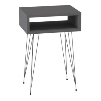 Alternative view of Κομοδίνο Scott Megapap χρώμα ανθρακί 40x30x60εκ.