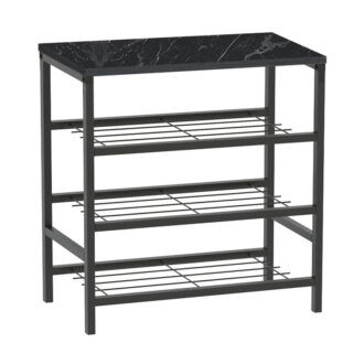 Alternative view of Παπουτσοθήκη Dalia Megapap 9 ζευγών μεταλλική - μελαμίνης χρώμα μαύρο εφέ μαρμάρου 65x30x67εκ.