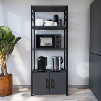 Alternative view of Έπιπλο κουζίνας Agero Megapap μεταλλικό - μελαμίνης χρώμα ανθρακί 56,1x30x138,3εκ.