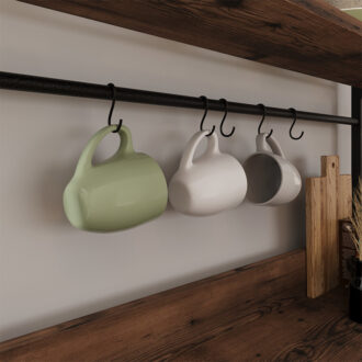 Alternative view of Έπιπλο κουζίνας Printo Megapap μεταλλικό - μελαμίνης χρώμα μαύρο - καπνιστή καρυδιά 81,6x37,5x169,1εκ.