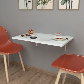 Τραπέζι κουζίνας - Γραφείο επιτοίχιο πτυσσόμενο Ravan Megapap χρώμα λευκό 72x45εκ.