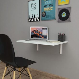 Alternative view of Τραπέζι κουζίνας - Γραφείο επιτοίχιο πτυσσόμενο Ravan Megapap χρώμα λευκό 72x45εκ.