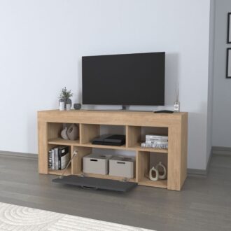 Alternative view of Έπιπλο τηλεόρασης Midili Megapap χρώμα sapphire oak - ανθρακί 135x42x60,7εκ.