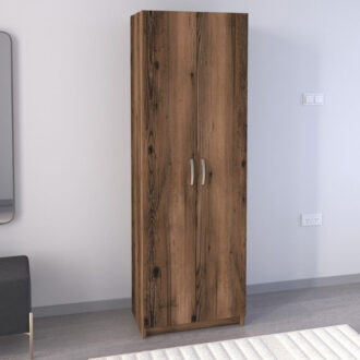 Alternative view of Παπουτσοθήκη Renso Megapap δίφυλλη χρώμα καπνιστή καρυδιά 59,8x37,8x178,5εκ.