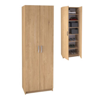 Παπουτσοθήκη Renso Megapap δίφυλλη χρώμα sapphire oak 59,8x37,8x178,5εκ.