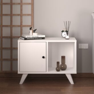 Alternative view of Κομοδίνο Rico Megapap χρώμα λευκό 65,2x30x49εκ.