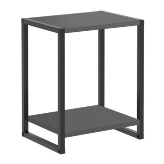 Alternative view of Κομοδίνο Gina Megapap χρώμα ανθρακί - μαύρο 39x30x48εκ.