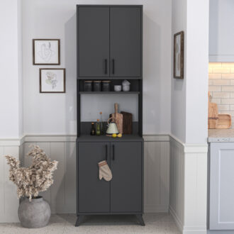 Alternative view of Έπιπλο κουζίνας Sedef Megapap χρώμα ανθρακί 61x40x202,1εκ.